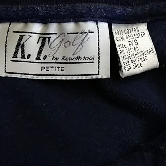 K.T. Golf navy blue knit polo shirt- sz PS - Picture 5 of 5